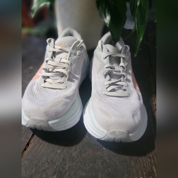 Hoka Women's Cream and Peach Athletic Shoes - Picture 3 of 6